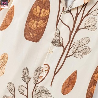 Pleatless Regular Pattern Breathable Fabric Branch Shirt