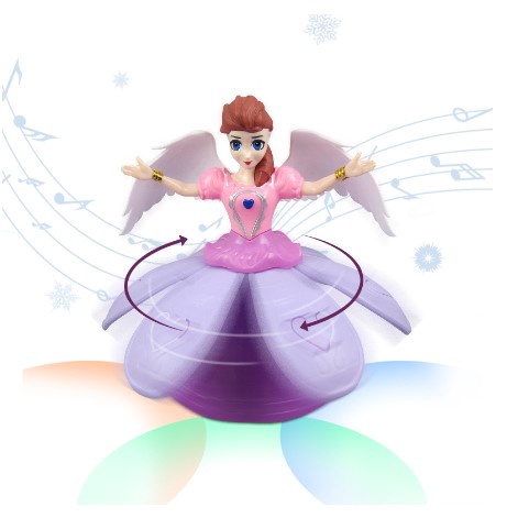 Đồ chơi Búp bê công chúa Elsa nhảy múa xoay tròn có nhạc và đèn cho bé yêu