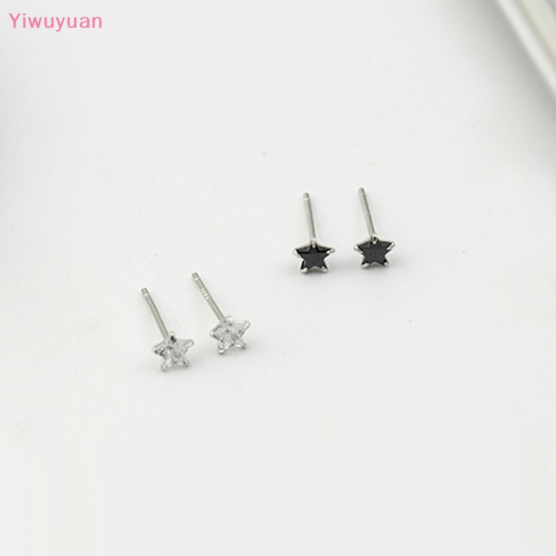 Khuyên Tai Bạc 925 Đính Đá Zircon Hình Ngôi Sao Nhỏ Mới