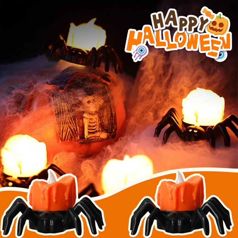 [Featured] Đèn LED Điện Tử Hình Nến / Bí Ngô / Nhện Trang Trí Tiệc Halloween / Lễ Hội