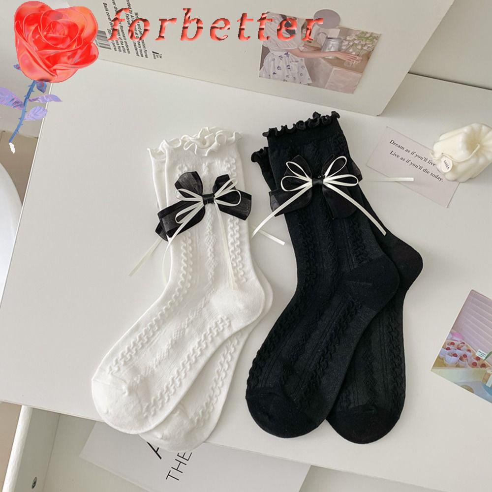 FORBETTER Vớ Ống Trung Phối Nơ Xinh Xắn Dành Cho Nữ