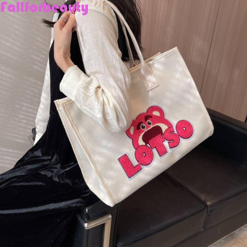 Túi Xách Đeo Chéo Đa Năng Cỡ Lớn In Họa Tiết Hoạt Hình Gấu / Dâu Tây Phong Cách Cổ Điển Thời Trang Cho Nam Và Nữ