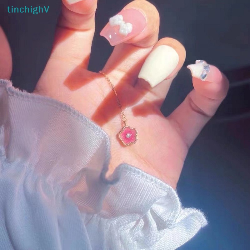 [TinchighV] Vòng cổ Mặt Hoa Đào Nhỏ Màu Hồng Thời Trang Cho Nữ