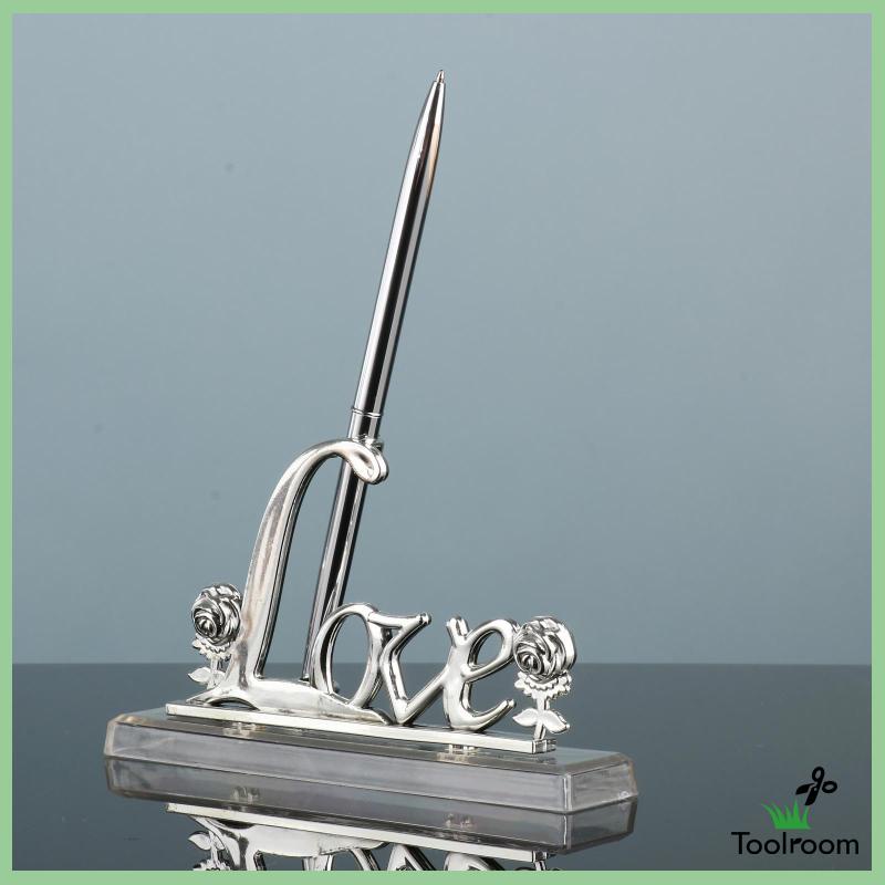 Bộ Bút Ký Tên Với Giá Đỡ Mạ Vàng Dùng Cho Tiệc Cưới