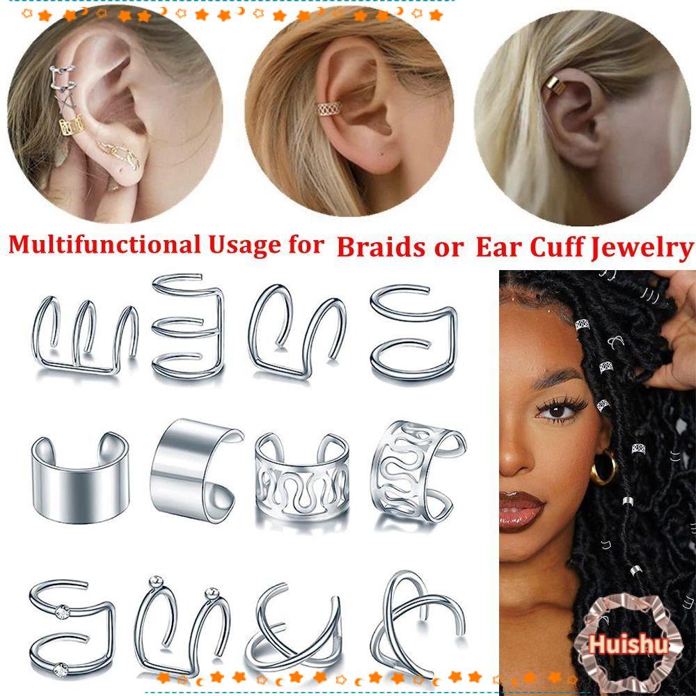 HS Dây Bện Tóc Bằng Hợp Kim Màu Đen Đính Đá Pha Lê Phong Cách Halloween Cho Nam Và Nữ