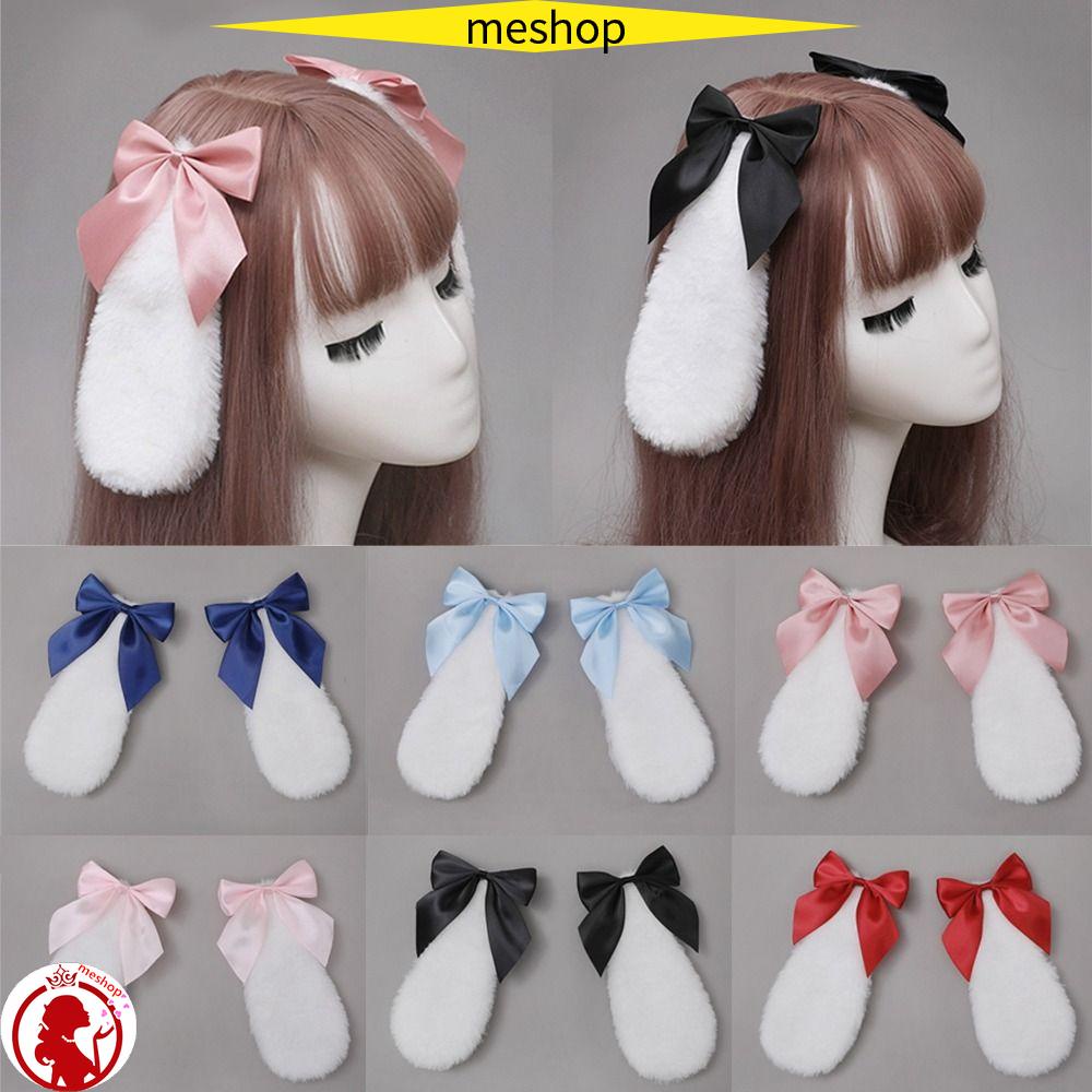 ME Kẹp Tóc Tai Thỏ Ruy Băng Màu Sắc Kẹo Ngọt Xinh Xắn ​Băng Đô Cài Tóc Phong Cách Lolita Cho Nữ