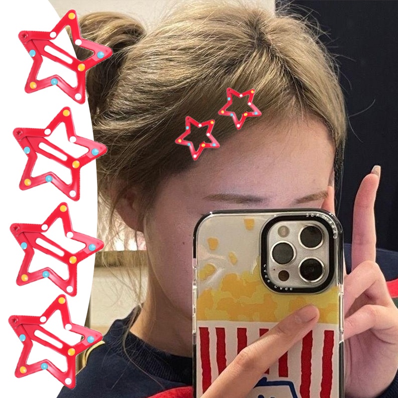Kẹp Tóc Hình Ngôi Sao Năm Cánh Màu Sắc Ngọt Ngào Phong Cách Hàn Quốc Cho Nữ