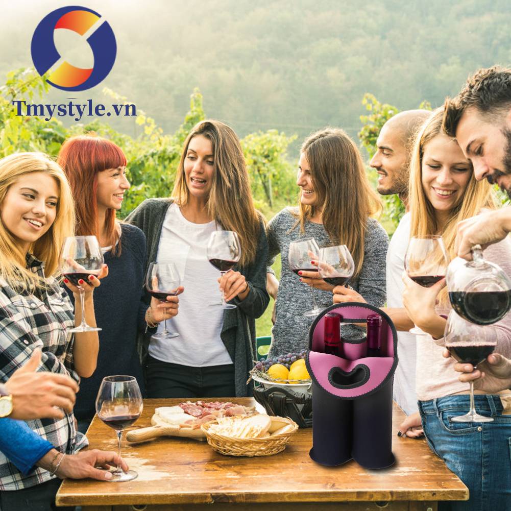 Bộ 2 Túi Bọc Bảo Vệ Chai Rượu Vang Bằng Cao Su Tổng Hợp Cách Nhiệt