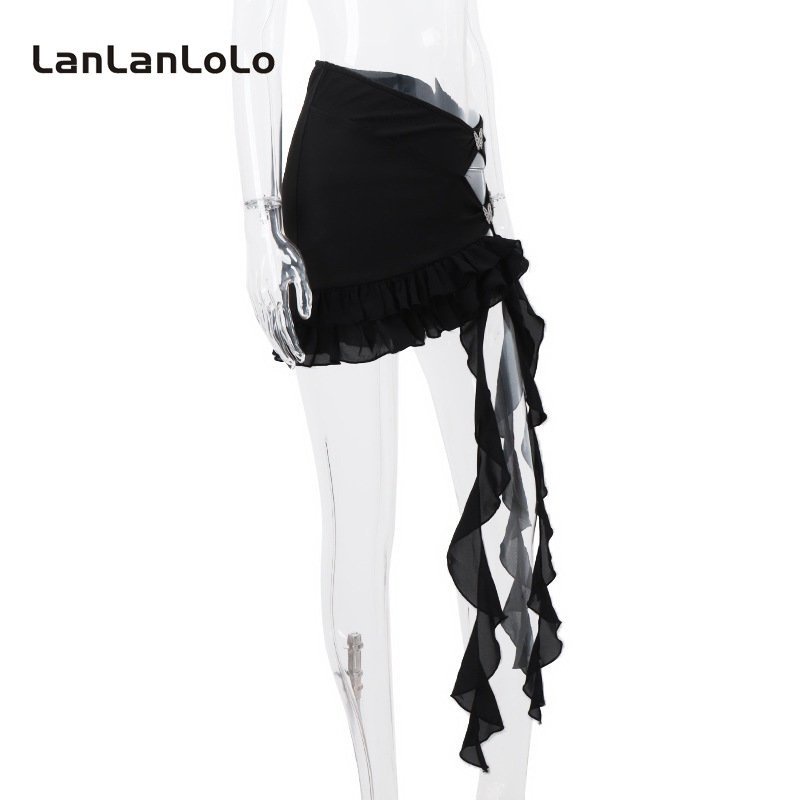 Set Áo Váy Lưới Khoét Lỗ Màu Trơn Họa Tiết Bướm Gợi Cảm Thời Trang Mùa Hè 2023 Dành Cho Bạn Nữ