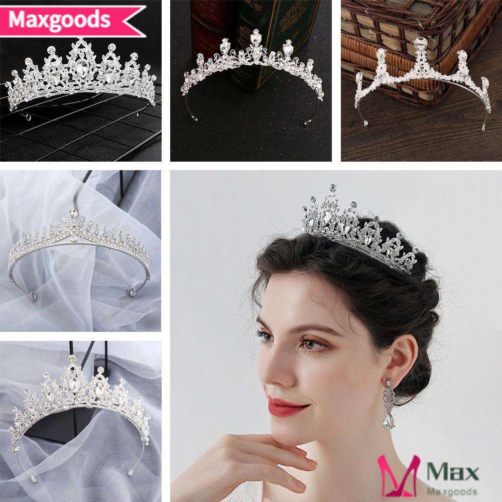 MAXG Cài Tóc Hình Vương Miện Đính Đá Lấp Lánh Cho Cô Dâu