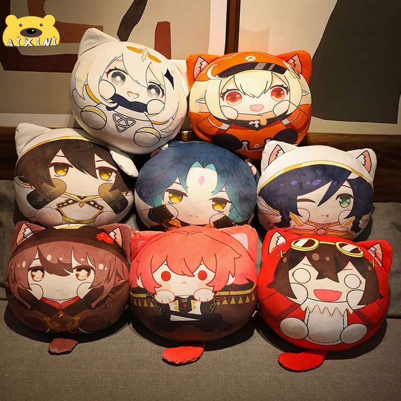 Gối nhồi bông hình bánh bao nhân vật Genshin Impact tùy chọn xinh xắn Gấu bông plushie mochi Genshin Impact mềm mại cute game anime