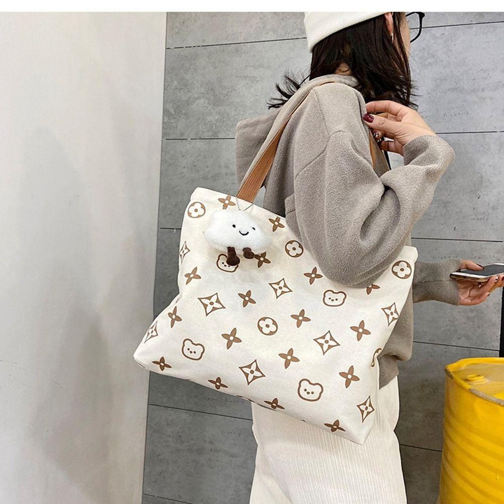 DYRUIDOJ Túi vải Cỡ Lớn In Họa Tiết Chú Gấu Dễ Thương Thời Trang Cho Nữ