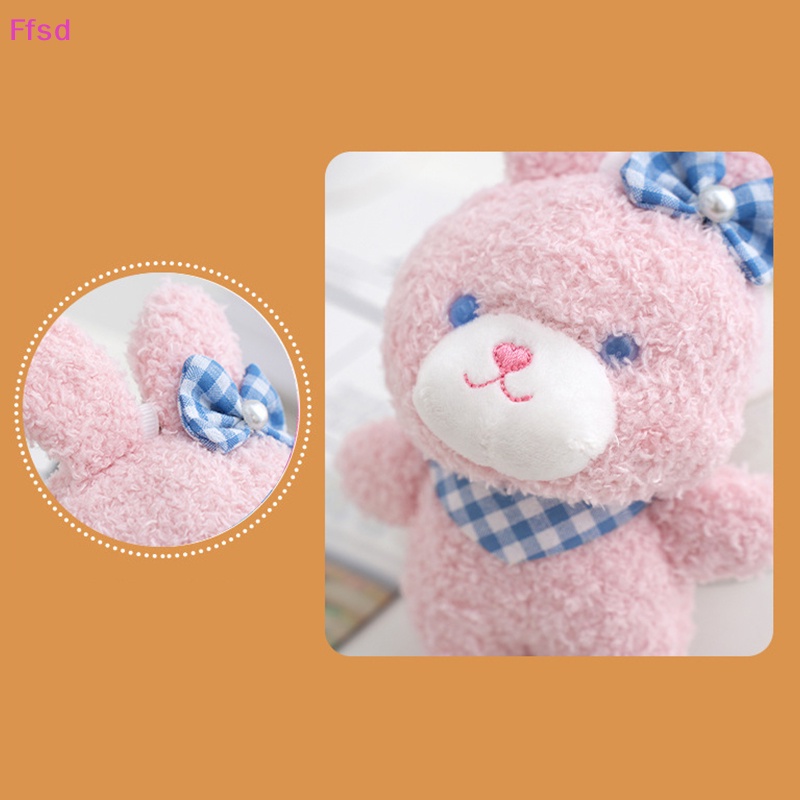 Búp Bê Nhồi Bông Hình Gấu Hồng 12cm Mềm Mại Dễ Thương