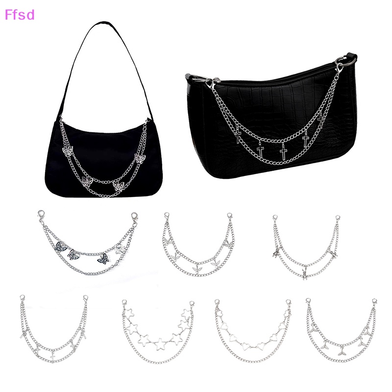 {Ffsd} Dây Xích Kim Loại Nhiều Lớp Mặt Hình Thỏ Ngôi Sao Năm Cánh Phụ Kiện Túi Xách Đeo Vai DIY Bán Chạy *