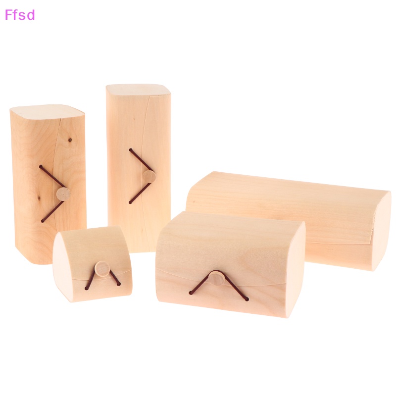 {Ffsd} Hộp Quà Tặng Trang Sức Bằng Gỗ Trơn Có Nắp Cong Trang Trí Nhà Cửa