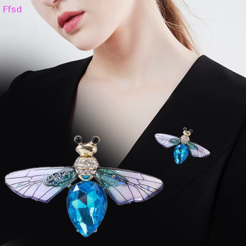 Ghim Cài Áo Hình Con Ong Đính Đá Pha Lê Nhiều Màu Thời Trang Cho Nữ