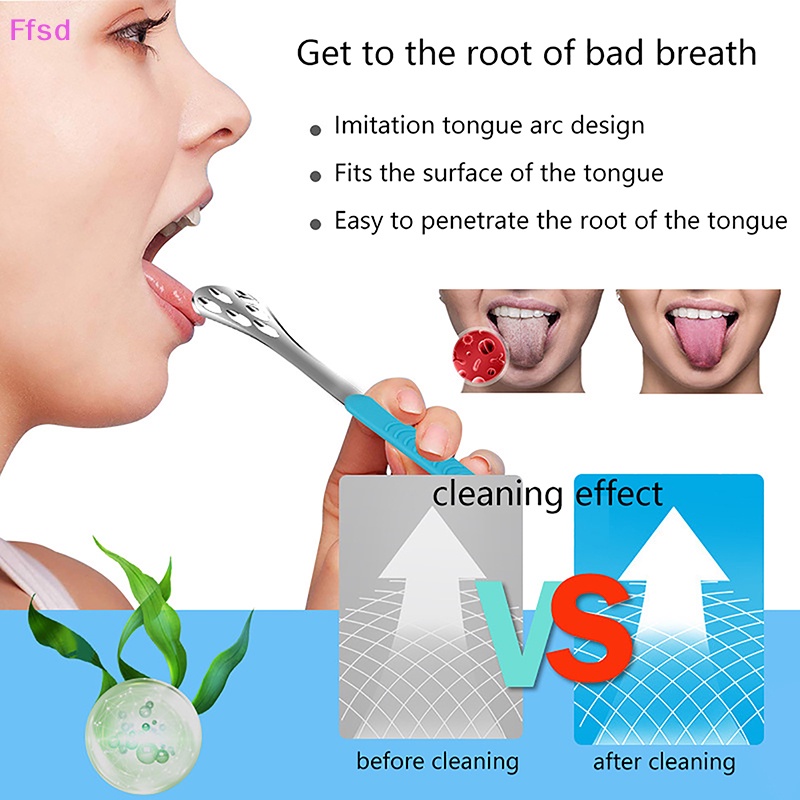 Dụng Cụ Nạo Lưỡi Di Động Bằng Thép Không Gỉ Chống Trượt Có Thể Tái Sử Dụng