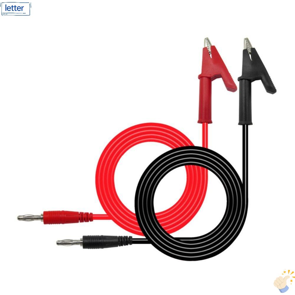 LET Set 2 Dây Cáp Đầu Kẹp Cá Sấu 4mm 15A Bằng Đồng 1m / 3.3ft Chuyên Dụng Cho Vạn Năng Kế