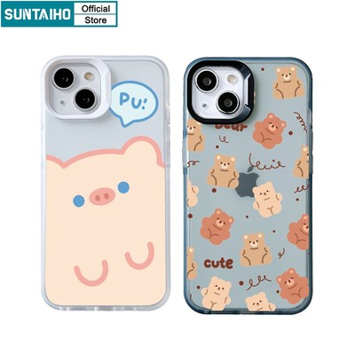 Ốp Điện Thoại Silicone Mềm Dạng Nhám Chống Sốc In Hình Gấu Cho iPhone XR 14 Pro Max 13 12 IP 11 Pro Max XR XS Max 7 8 Plus