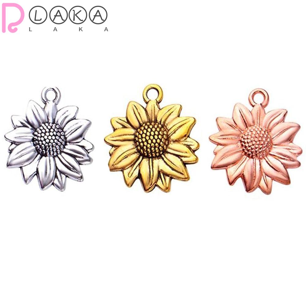 LAKAMIER Set 80 Mặt Vòng cổ Hợp Kim Kẽm Hình Hoa Hướng Dương Màu Vàng Hồng Phong Cách Cổ Điển