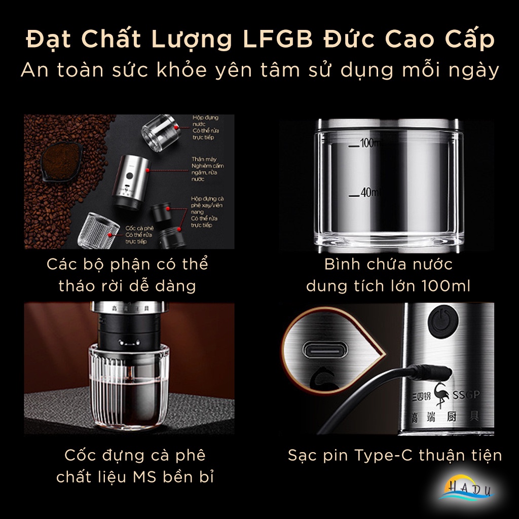Máy Pha Cà Phê Mini Tự Động Cầm Tay SSGP