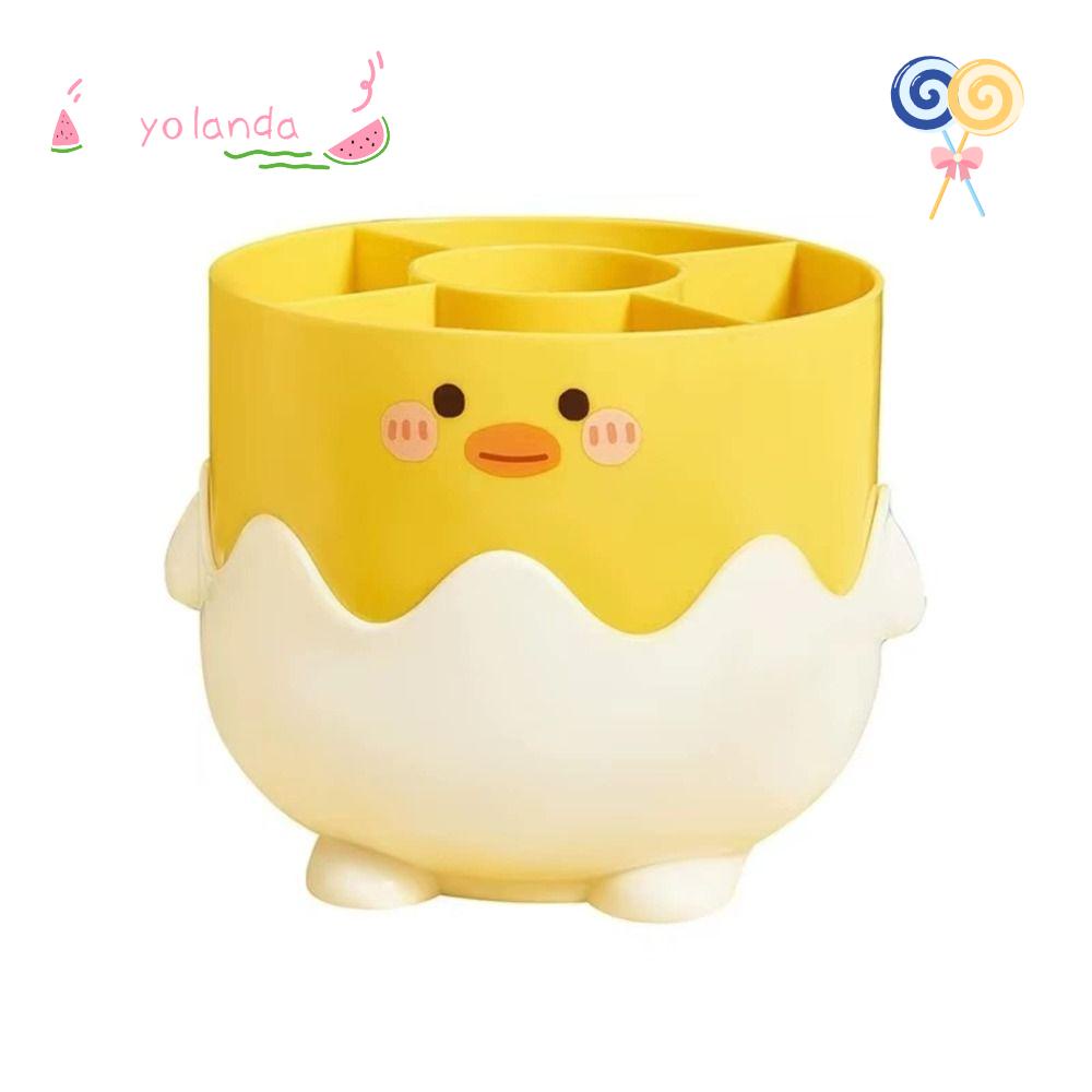 YOLA Hộp Đựng Bút Bằng PP Hình Chú Vịt Vàng Nhỏ Dễ Thương Tiện Dụng Cho Văn Phòng