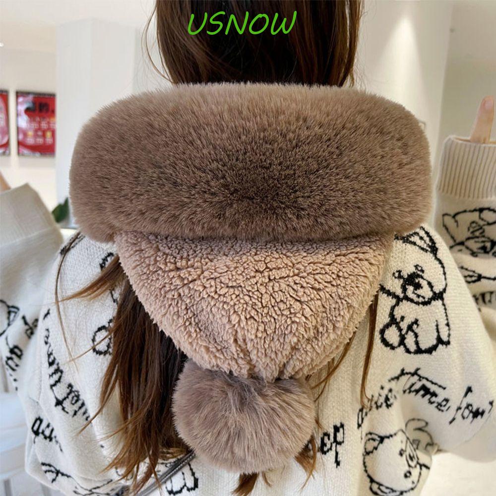 USNOW Mũ Trùm Đầu Giữ Ấm Chống Gió Thời Trang Mùa Đông Cho Nữ