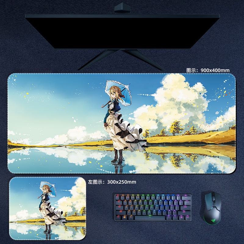 Tấm Lót Chuột Và Bàn Phím Máy Tính Họa Tiết Anime Violet Evergarden Violet Xxl