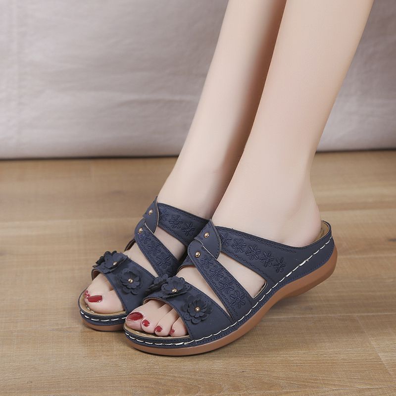 Dép Đế Xuồng Thêu Hoa Xinh Xắn Thời Trang Xuân Hè Cho Nữ Size 41 42
