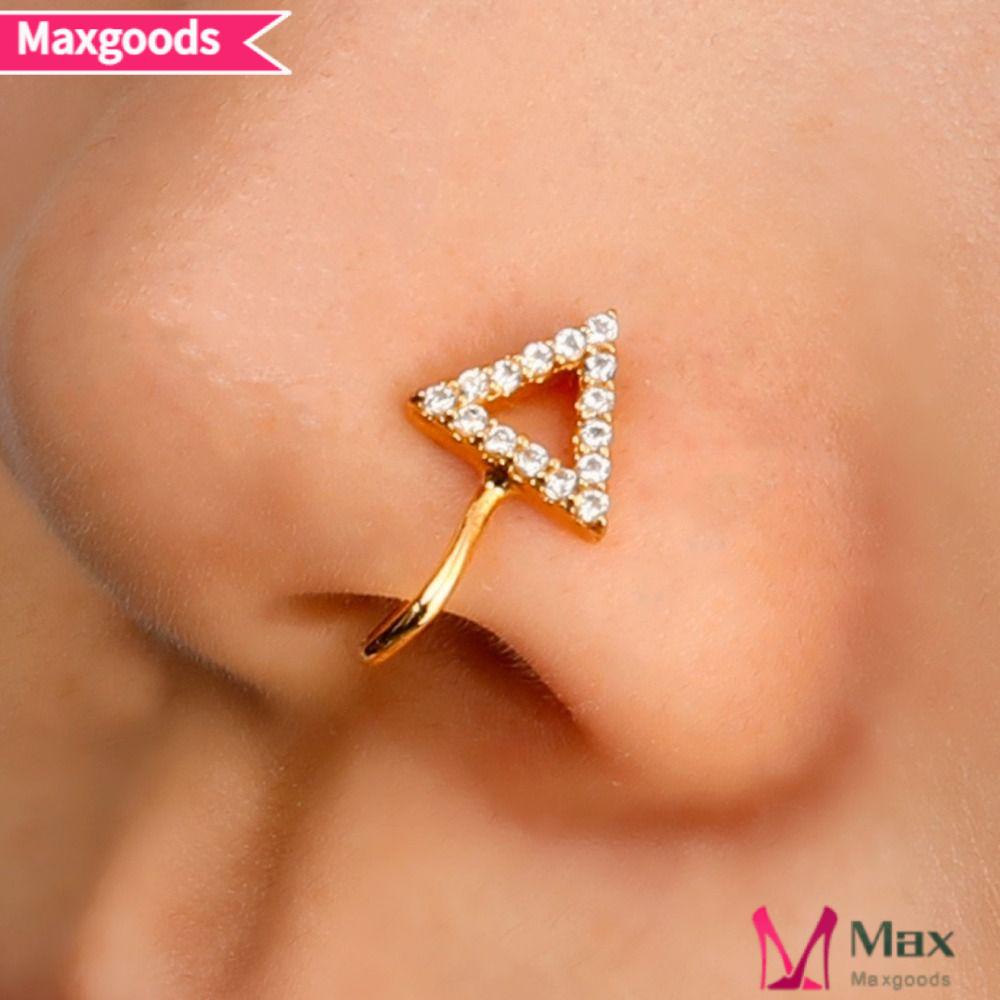 MAXG Khuyên Mũi Mạ Vàng Dạng Kẹp Thời Trang Cho Nữ