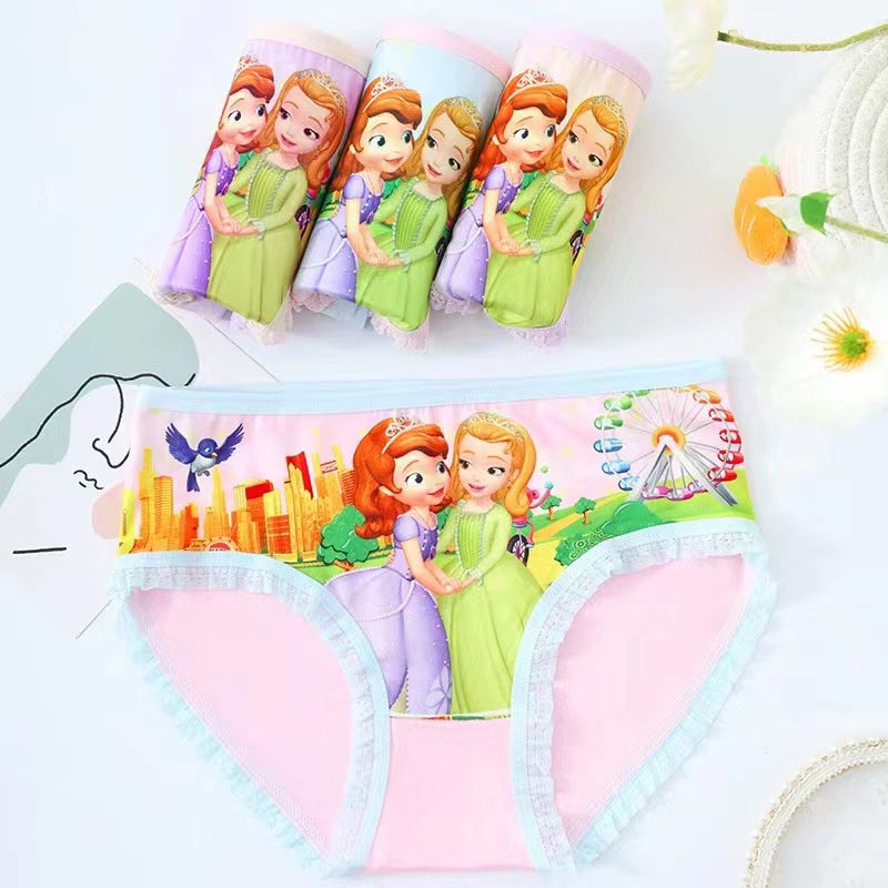 Quần Lót Cỡ Lớn In Hoạt Hình Công Chúa Dễ Thương Cho Bé Gái