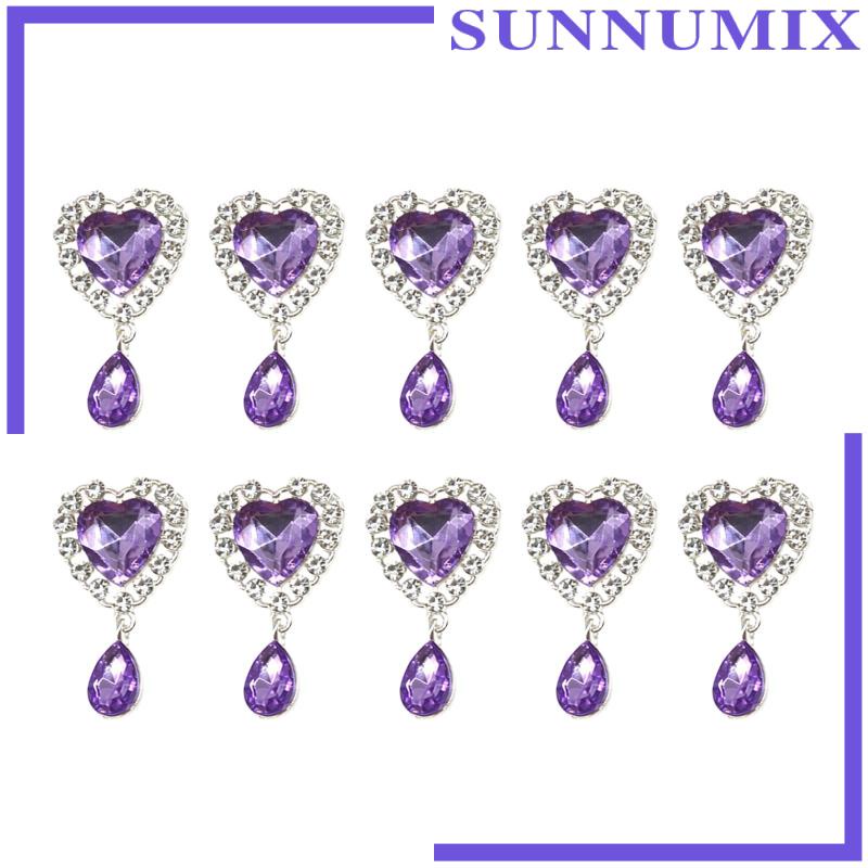 Bộ 10 Mặt Dây Chuyền Hình Trái Tim Đính Đá Thời Trang