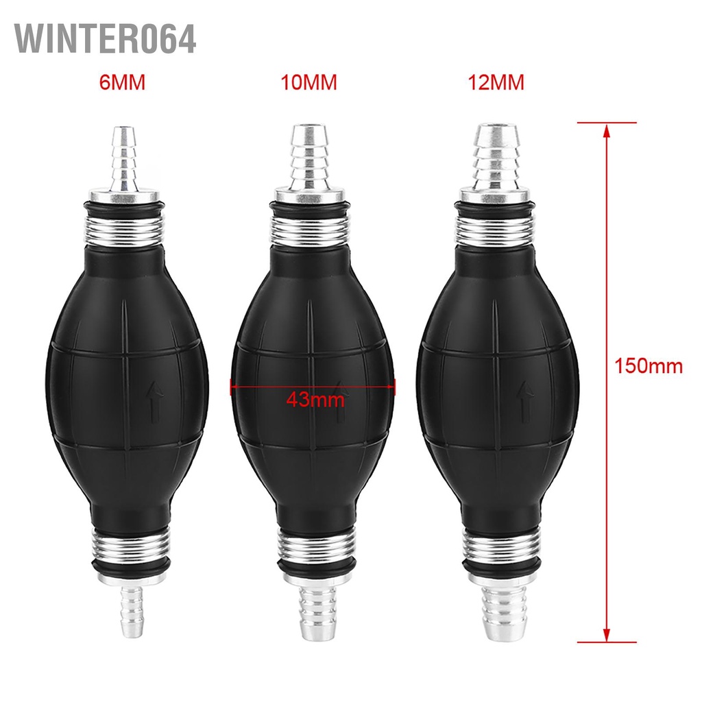 Winter064 Dây chuyền bơm nhiên liệu bằng cao su &amp; nhôm Tay mồi Bóng xăng Xăng cho ô tô Thuyền Marine Outboard