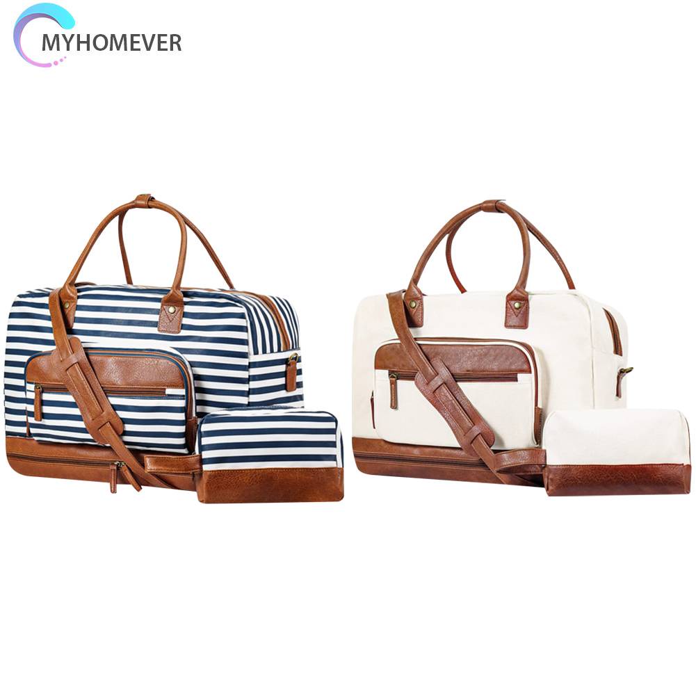 Túi Xách Canvas Cỡ Lớn Có Ngăn Đựng Đồ Khô / Ướt Tiện Dụng Cho Nam Và Nữ