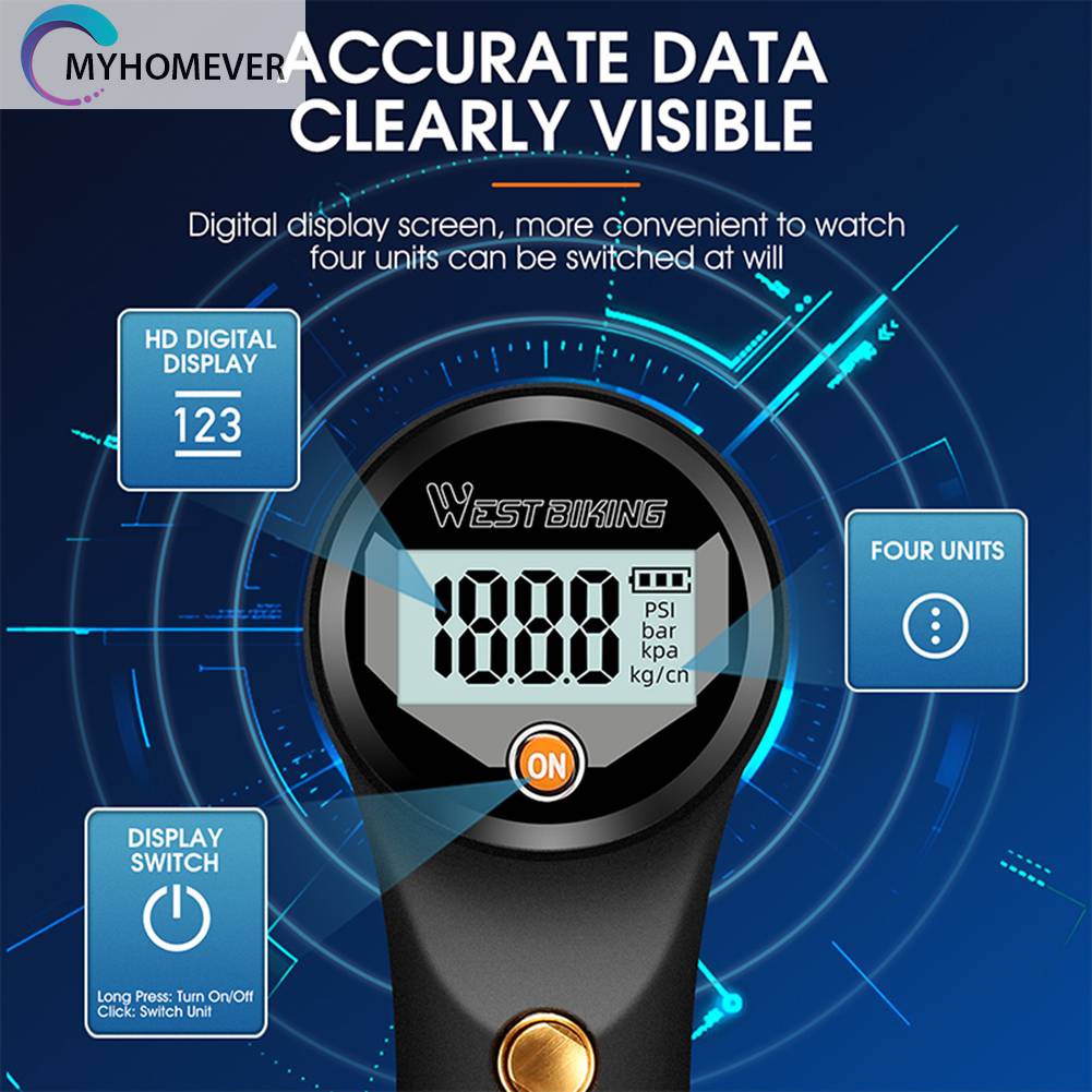 Ống Bơm Xe Đạp Áp Suất Cao 320PSI Có Đồng Hồ Đo Kỹ Thuật Số