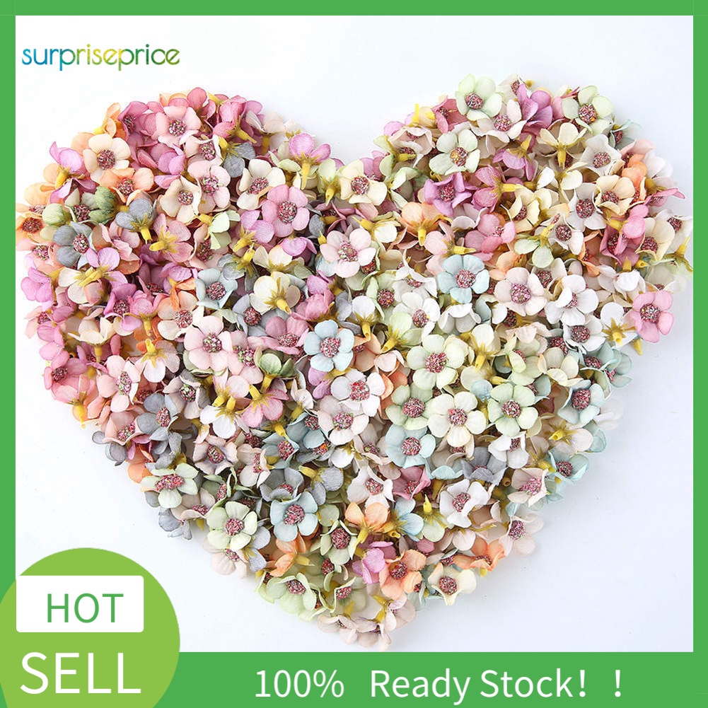 Set 100 Hoa Cúc Nhân Tạo Mini 2cm Trang Trí Tiệc Cưới DIY