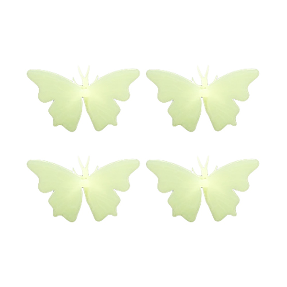Bộ 4 Miếng Dán Tường Hình Bướm Dạ Quang Phát Sáng Trong Đêm Trang Trí Phòng Trẻ Em