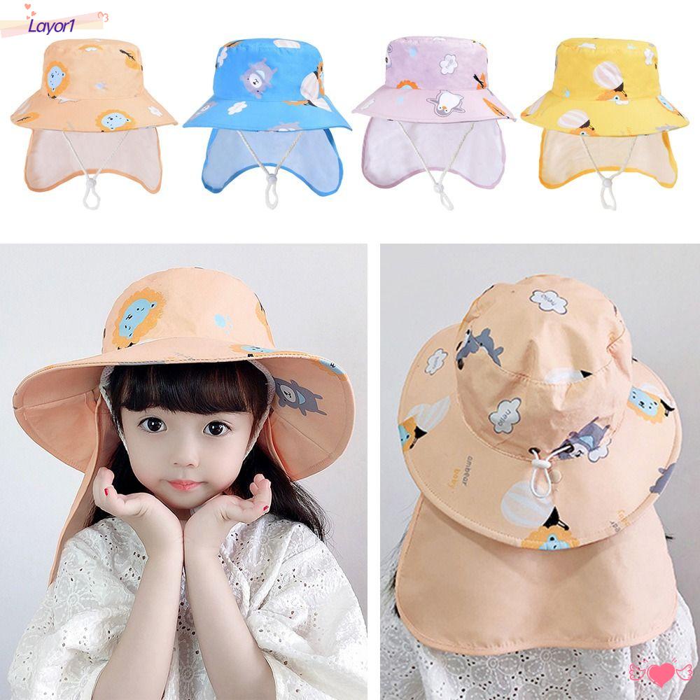 LAYOR1 Mũ Bucket Vành Rộng Dễ Dàng Điều Chỉnh Cho Bé