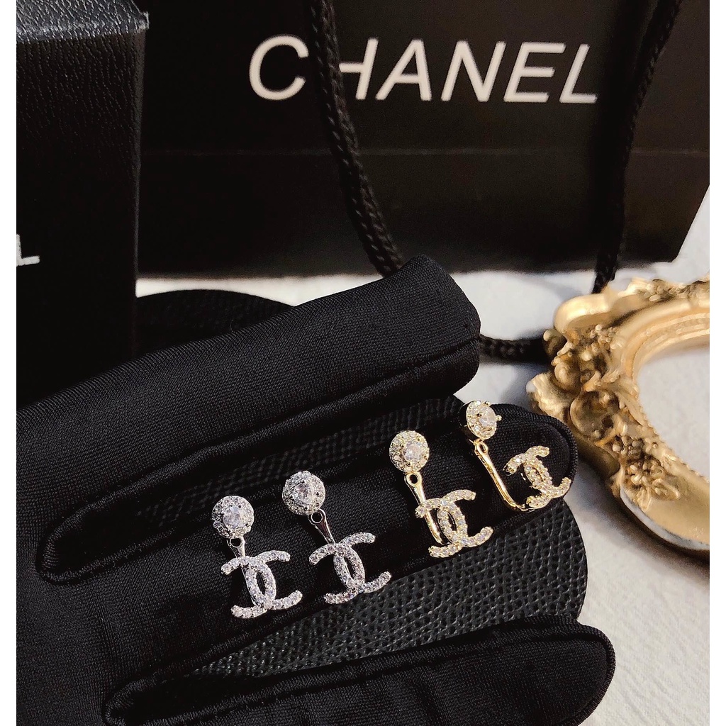Bông Tai Bằng Thép Titan Chống Thấm Nước Không Gỉ In Logo Thời Trang Cho Nữ