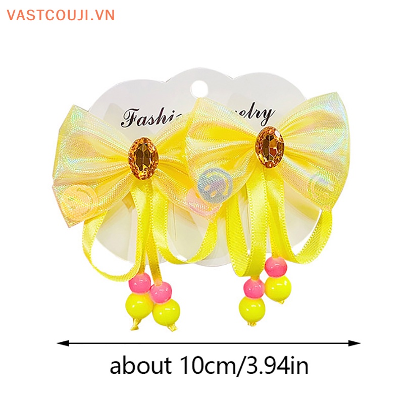 Kẹp Tóc Nơ Đính Đá Nhiều Màu Sắc Kiểu Công Chúa Xinh Xắn Cho Bé Gái