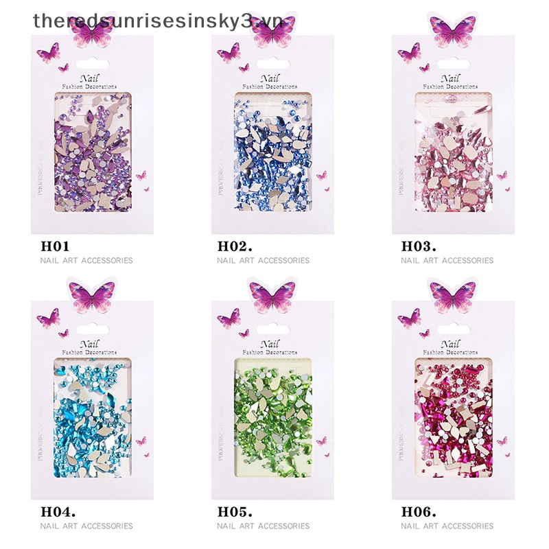 1 Túi Phụ Kiện Đính Trang Trí Móng Tay Nghệ Thuật Thời Trang