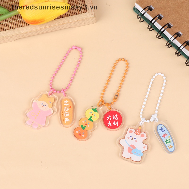 Móc Khóa Acrylic Trong Suốt Họa Tiết Hoạt Hình Phong Cách Hàn Quốc Dành Cho Bạn Nữ