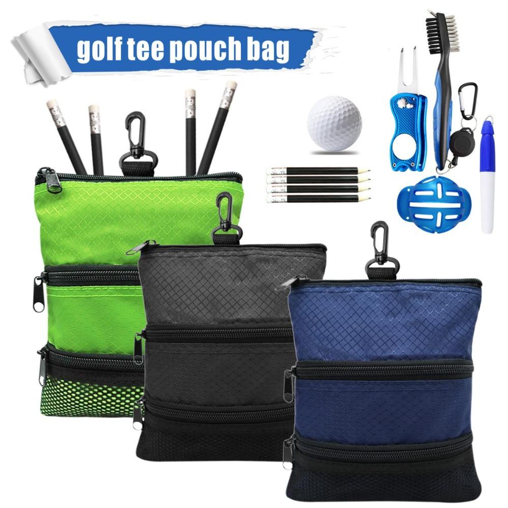 LET Túi Đựng Phụ Kiện Chơi Golf 3 Ngăn Chất Lượng Cao Kèm Móc Và Túi Đựng