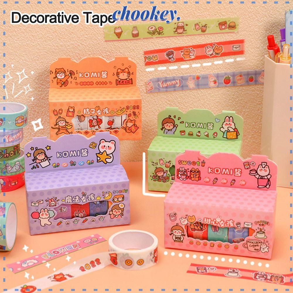 CHOOKEY Set 4 Hộp Băng Dính Hình Trái Tim Trang Trí Scrapbook