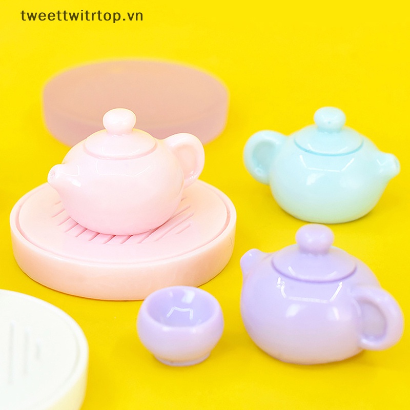 Trtop 1 bộ tách trà thu nhỏ mô phỏng thu nhỏ búp bê nội thất nhà mô hình phụ kiện tự làm đồ chơi trang trí nội thất vn
