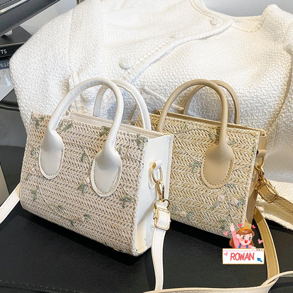 ROWANS Túi Cói Đeo Chéo Màu Trơn Dễ Phối Đồ Hợp Thời Trang