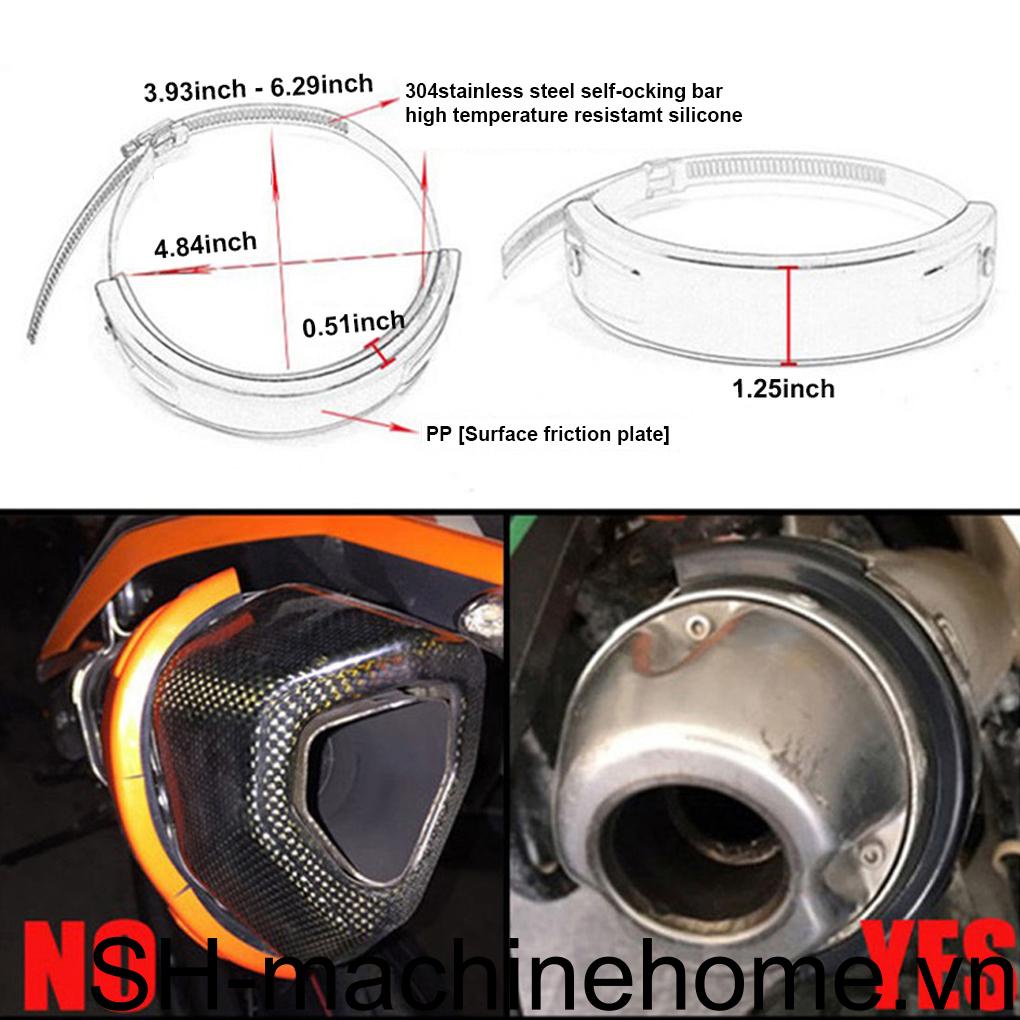 Vòng Kẹp Cố Định Ống Pô Xe Máy Bằng Thép Không Gỉ Màu Đen Có Thể Điều Chỉnh