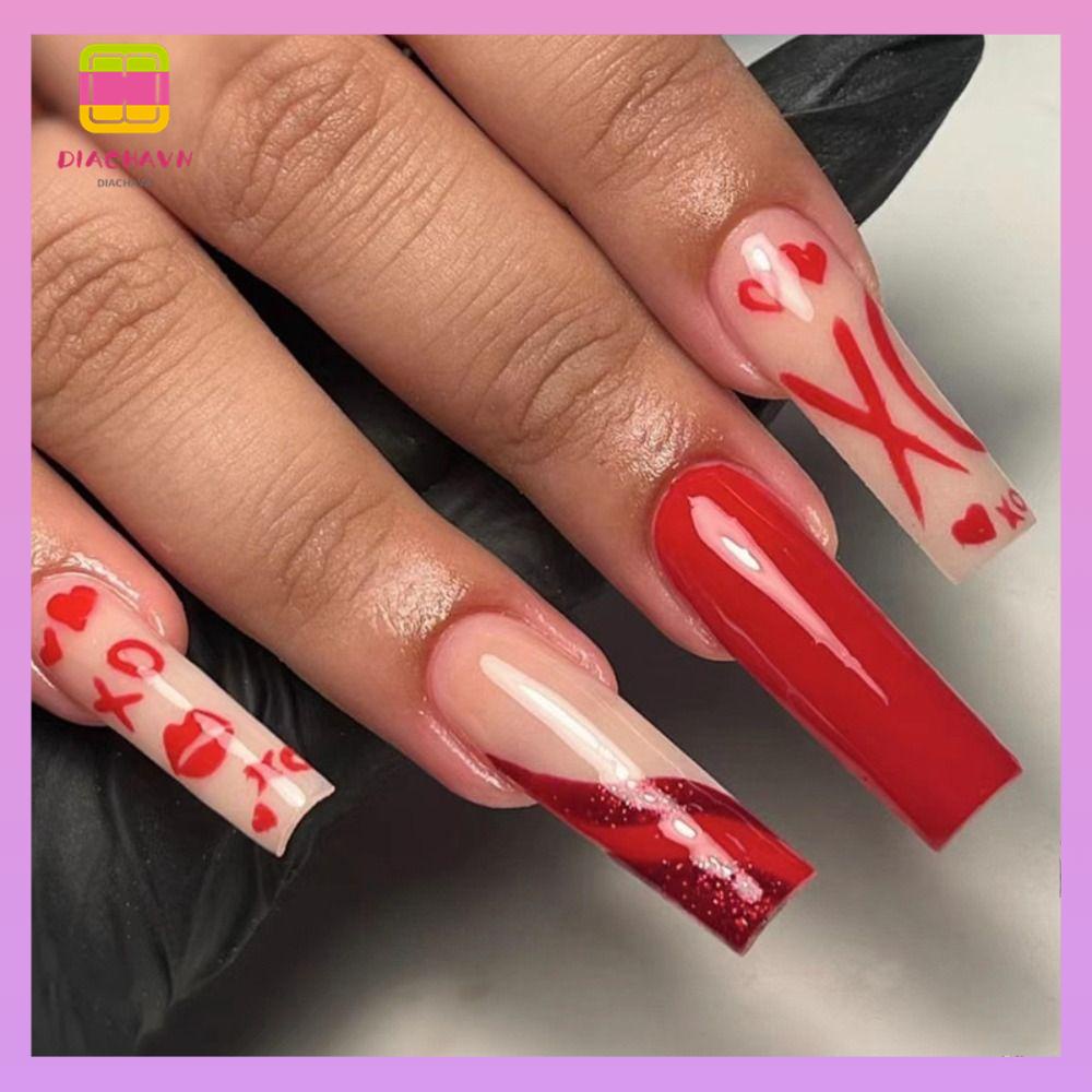 DIACHAVN Bộ 24 Móng Tay Giả Che Phủ Toàn Diện Chất Lượng Cao