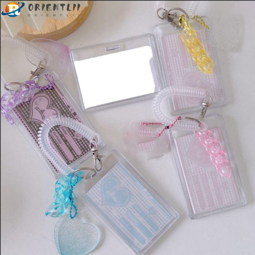 ORIENTLII Set 2 Giá Đỡ Điện Thoại / Thẻ ID Bằng Acrylic Trong Suốt Nhỏ Gọn Tiện Dụng Cho Học Sinh