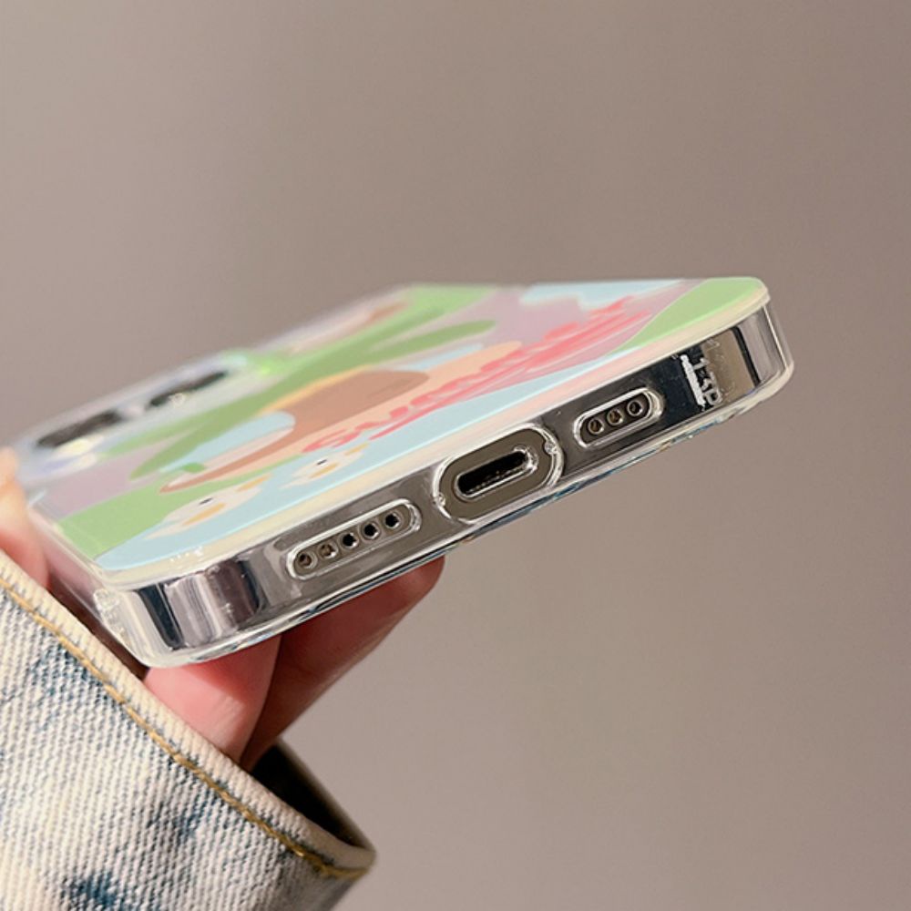 Ốp Điện Thoại TPU Mềm Chống Sốc Họa Tiết Cây Dừa / Vịt Cho IPhone 14 13 12 11 Pro Max X XR 8 7 Plus